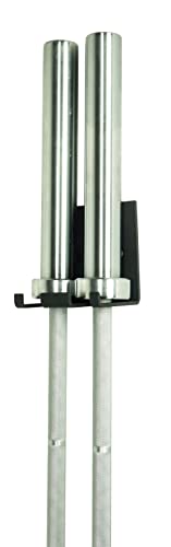 AMAYA SPORT Soporte de pared para barra de pesas de Gimnasio (Dos barras), Acero Inoxidable, Rack para Barra Olímpica, Fácil de Montar, Estable, Seguro