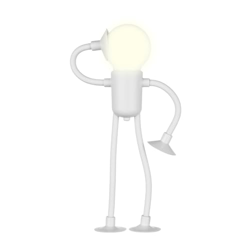 Jiwyunlu Veilleuse À Ventouse - Lampe Bonhomme Ampoule Mignonne - Veilleuse De Sport Drôle De Forme Variable Torsion Extensible Convient pour Chambres,...
