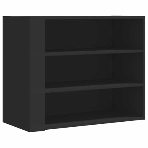 Meuble de rangement suspendu noir à 3 compartiments pour optimiser l'espace mural - 2