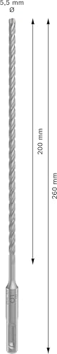 Bosch 1x PRO SDS plus-5X Hammerbohrer, 5,5 x 200 x 260 mm – Ansicht 3