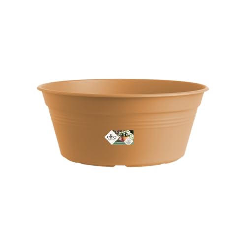 Elho Green Basics Coupe 38 - Pot De Fleurs pour Extérieur - Ø 38.0 x H 15.9 cm - Marron/Terre Cuite Doux
