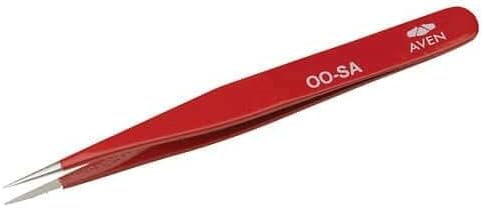 Aven Tools Color Coded Tweezer, Tapered Strong Tips, 00, Red, 4.75 (in) L