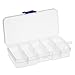 Juvale 12-Pack Mini Tackle Box Organizer - Clear Plastic, 5 x 2.6 x 0.8 In - Customizable Dividers for Screw & Bead Storage - Craft & Earring Storage Containers