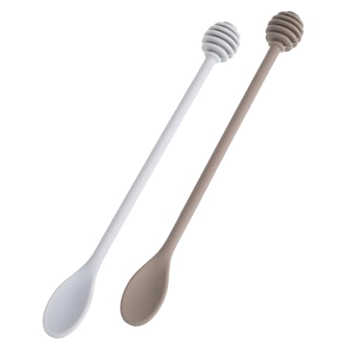 CIYODO Honey Stirring Spoon Long Honey Dier Stick Silicone Spoon Set for Honey Jar Home Kitchen Tool