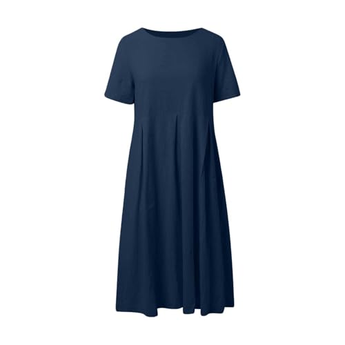 Robe Ample décontractée en maille unie à col rond pour femme