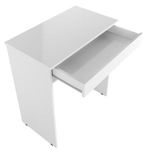 Escrivaninha Mesa Para Computador Escritório Com Gaveta Branca