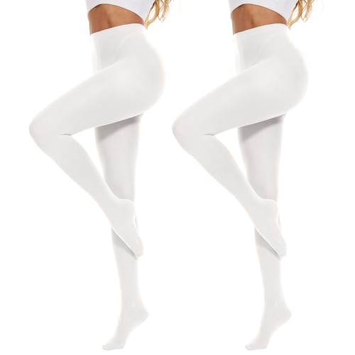 Image of Century Star Womens Tights Opaque Ballet Dance Tights Stockings for Women High Waist 80D Control Top Run Resistant Pantyhose