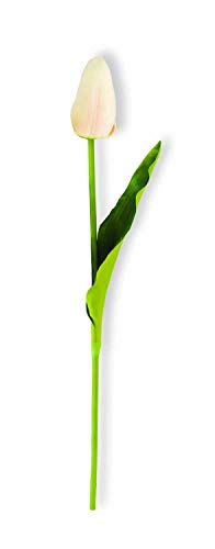 K&K Interiors 11399A-WH 10.5 Inch White Real Touch Mini Tulip Stem