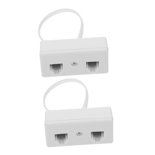 BRIGHTFUFU 6p4c Telephone Line Splitter Phone Wire Splitter Adapter for Landline Rj11 Rj14 Interface White