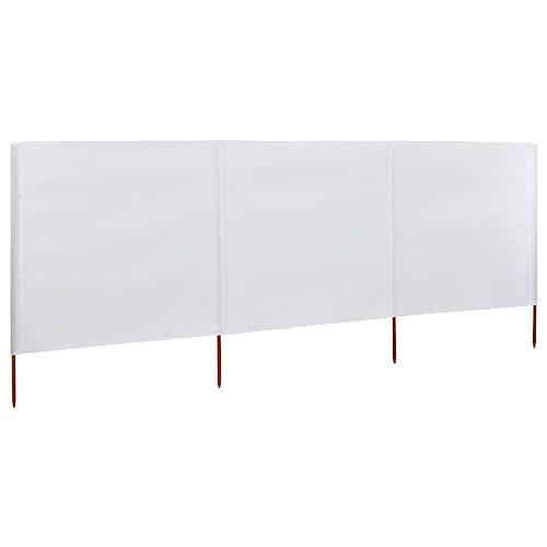 Annlera 3-teiliges Windschutzgewebe 400x120 cm Weiß Senkrechtmarkise Außen Paravent Outdoor Wetterfest Trennwand Garten Balkon Sichtschutz für Garten Terrasse Windschutz Und Privatsphäre Schutz