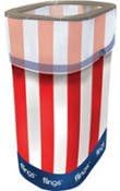 Flings Pop Up Trash Bin for Parties, Picnics, Tailgating Portable Strong Red White & Blue 13 Gal