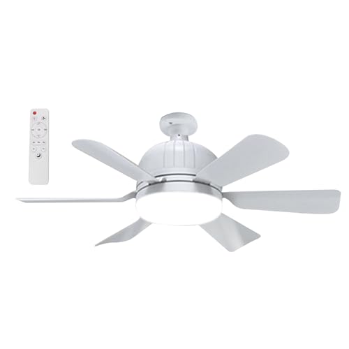 Tewzafiya Ventilador De Techo Con Luz Para Dormitorio - Ventilador De Techo De Perfil Bajo E27,Aparato De Iluminación Económica Para Hogar Oficina Cocina