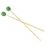 AIAS Vibraphone Mallets Green Wrapped Heads with Maple Shafts Clear Articulation 16 Inch Pair