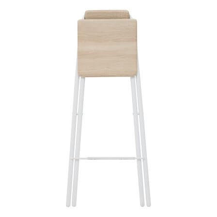 Chaises de bar pliables blanches effet chêne pour cuisine et studio