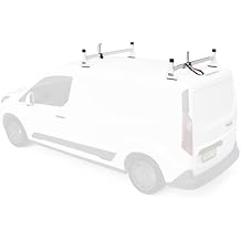Steel H1 Low Profile 2 Bar Ladder Roof Rack for a Transit Connect 2014-Newer White