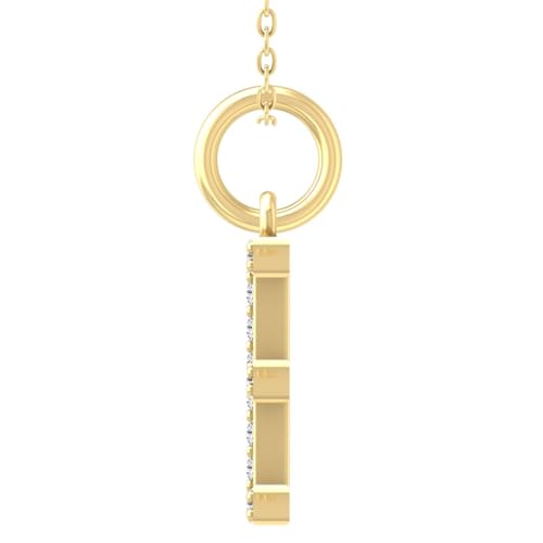 1/10 Carat Round Diamond A-Z initial Pendant Necklace | 10K, 14K Yellow or White Gold and Sterling Silver Cable Chain Necklace 18 inch | I-J Color and I2-I3 Clarity2