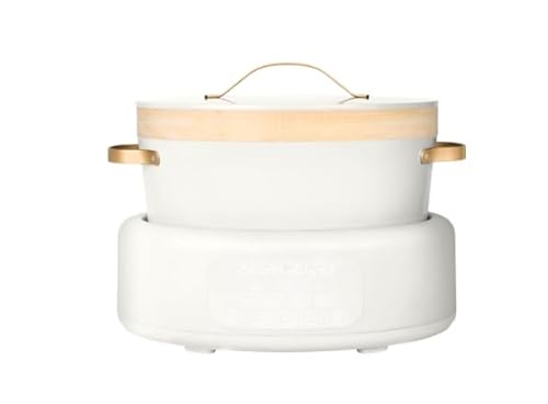 Image of Electric Multi-Cooker 10-in-1, 8 Qt Large Capacity, Bamboo Steamer Insert, 7 Preset Cooking Functions, Nonstick Inner Pot, Adjustable Temperature Control, Family Size, White Icing