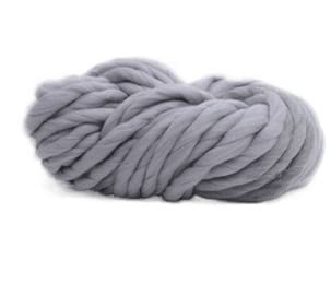 Lana de 250 g de hilo súper grueso de fieltro de lana se utiliza para tejer a mara tejer a mano, hilar y mantener el calor en invierno. Lana de crochet (color: verde militar) (gris claro 21)