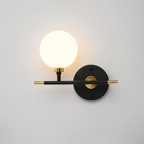 Lampe murale industrielle globe design noir pour salon