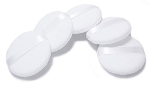 WITCOE 5pcs 3.05 Inch Large Powder Puff, Cotton Washable Puff for Body Powder, Loose Powder, Cosmetic Makeup