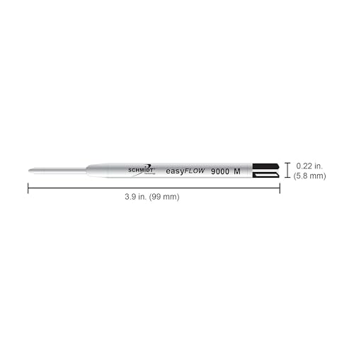 Image of Schmidt 9000 Easy Flow Hybrid Ballpoint Refill Medium, Black, 2 Pack Blister (SC58143)