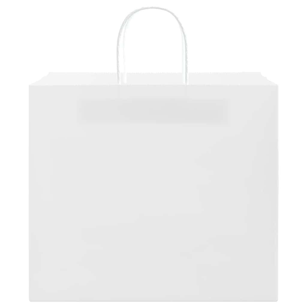 Papiertragetaschen Weiß 32x22x28 cm aus Kraftpapier 250 Stück mit Papierseilhenkeln Tragetasche vielseitig für Geschenk, Party, Hochzeit, Geburtstag, Weihnachten