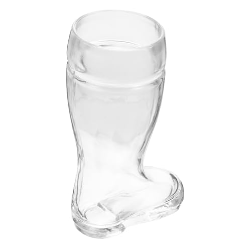 TOYANDONA Vaso de Vidrio Transparente con Diseño de Bota para Cerveza Cóctel Whisky y Jugos Base Gruesa Anticaída para Bar Hogar y Camping