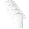 Hanes Camiseta interior de ajuste cómodo para hombre, camiseta de algodón elástico con cuello redondo, paquete de 4