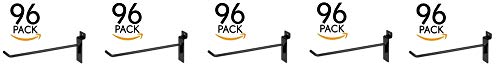 Econoco 8” Slatwall Deluxe Hooks, Slatwall hooks, Display Hooks For Panel, Black (Pack of 96) (5-(Pack))