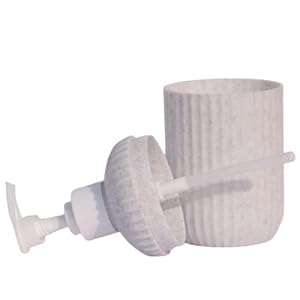 EMOH ROCED Soap Shampoo Conditioner Hand Wash Gel Dispenser Liquid Soap Sanitizer Dispenser for Bathroom Basin Kitchen Sink 350Ml (Metallic Grey, 1) (Pack of 1, Granite White)