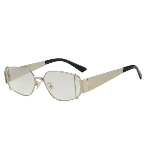 Lunettes de soleil rectangulaires vintage femme look punk métal Y2K