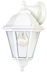 Maxim 1000WT Westlake Cast Aluminum Clear Glass Outdoor Wall Sconce, 1-Light 60 Watt, 15" H x 8" W, White