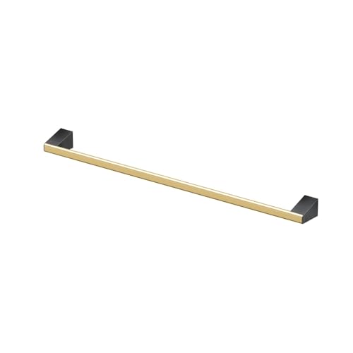 Image of Gatco 5670 A-Line Towel Bar, 24 Inch, Brushed Brass Matte Black Combo
