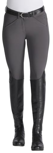 Dover Saddlery Riding Sport Women's Equestrian Essential Knee-Patch Breech - Charcoal - 34