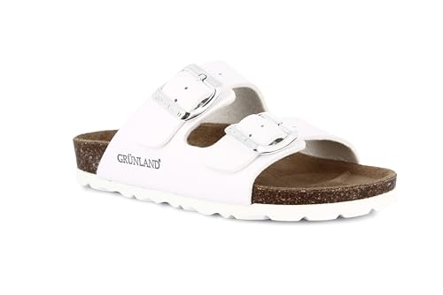Mules enfants Grunland CB3090 Bianco pour les vacances et les journées d'été