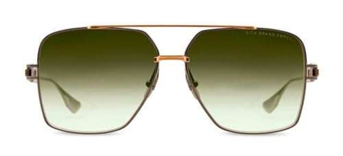 Dita GRAND-EMPERIK DT DTS159 A-03 Black Rhodium/Brushed White Gold Metal Aviator Sunglasses Green Gradient Lens2