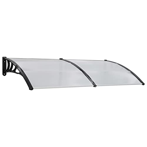 Xichuzi Marquesina para Puerta, Tejadillo De Exterior, Marquesina Puerta Exterior, Toldo para Puerta Exterior, PC Negro 200x100 cm