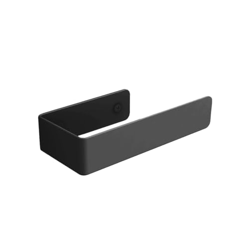 Portarrollos Adhesivo para baño Fabricado en Acero y Acabado Negro Mate| Peso máx.: 1,5kg| Medidas 13x3x7cm| Incluye Adhesivo 3M y Tornillos para Que elijas como fijarlo a la Pared|