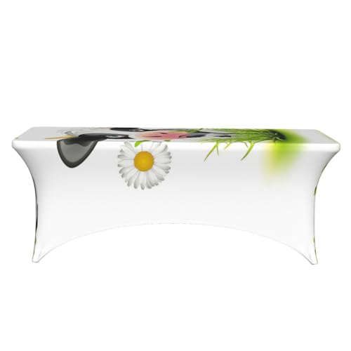 Nappe de table extensible motif vache élasthanne 1m80 lavable - 3