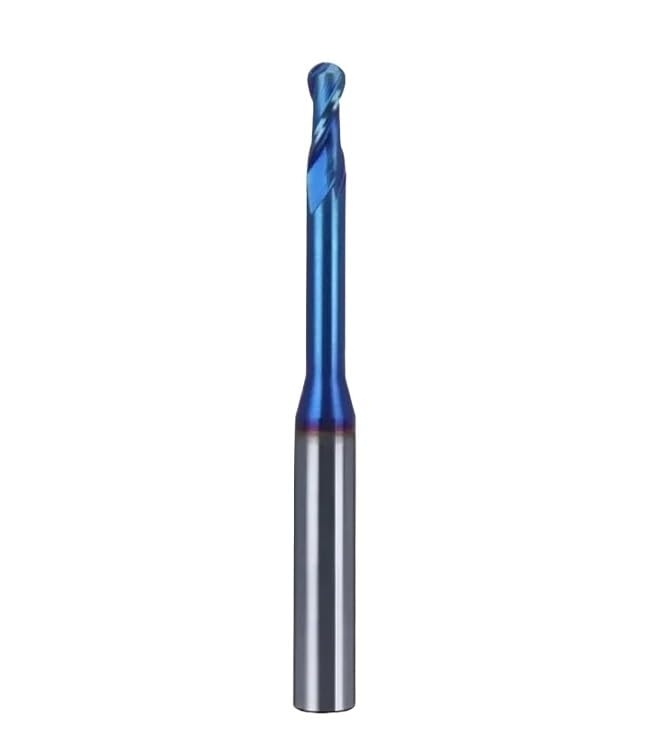 Fresas de punta esférica cuello largo carburo HRC65, fresa ranura profunda CNC, broca enrutador, cuchilla R0.15 R1, 1 unidad(R0.5x20x4x50mm)