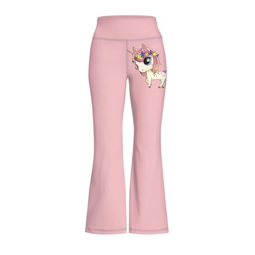 Girls Flared Pants for Yoga Fitness Running Dancing Sports High Waisted Tummy Tightening