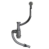 Honseadek Juego de accesorios de tubería para fregadero de cocina, antiolor con desbordamiento (redondo)