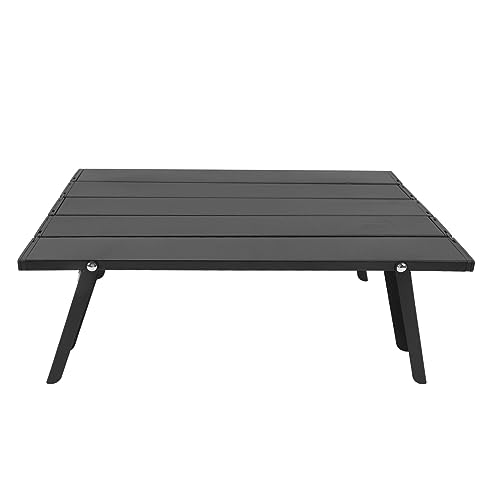 SPYMINNPOO Mesa de Playa Plegable Ultraligera, Mini Mesa de Camping Compacta con Bolsa de Almacenamiento, Material de Aleación de Aluminio Duradero, Fácil Configuración para Senderismo, Picnic, Pesca