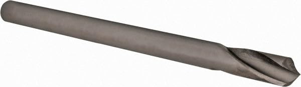 Hertel Spotting Drill, High-Speed Steel, 1/4" Shank Dia, 1/4" Dia, Bright/Uncoated Finish, 90 deg, 3/4" Flute Length, 4" OAL, Right Hand Cut
