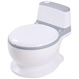 SUGGEST 音が鳴る おまる 子供用 洋式 選べるカラー 収納ボックス付き トイレ トレーニング 練習 便座 ベビー キッズ 1歳～7歳 (グレー)