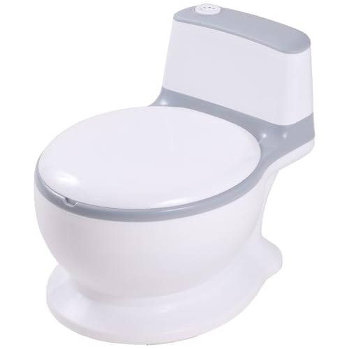 SUGGEST 音が鳴る おまる 子供用 洋式 選べるカラー 収納ボックス付き トイレ トレーニング 練習 便座 ベビー キッズ 1歳〜7歳 (グレー)