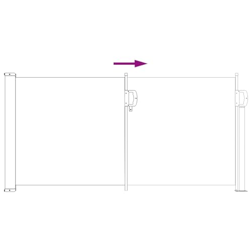 Paravent séparateur extérieur rétractable 500x100 de jardin sable