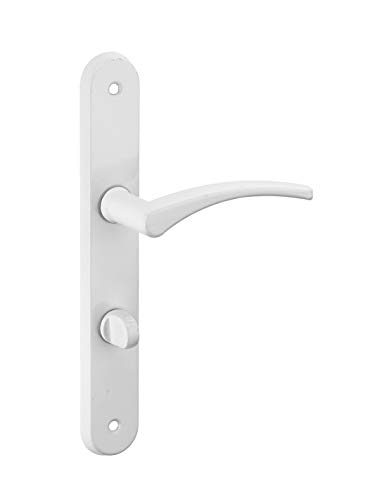 THIRARD - Ensemble de Poignées pour Salle de Bain et Toilette Hebe - Acier Embouti - Usage Pratique - Fermeture à Condamnation - Carré 7 mm - Entr'Axes 195 mm - Finition Laqué Blanc