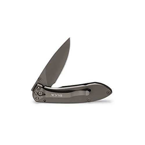 Buck Knives 0327TTS Nobleman Frame Lock Folding Knife with Thumb Stud and Pocket Clip, 2-5/8" 420HC Blade, Titanium Coated - Image 2