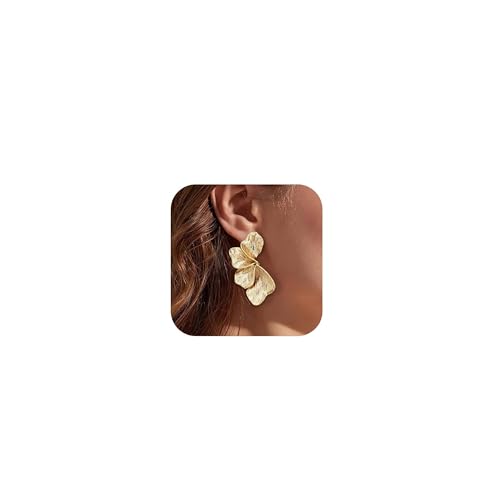 Gold Earrings For Women Gold Leaf Earrings Worn Gold dangle drop Earrings Fashion Jewelry Gift